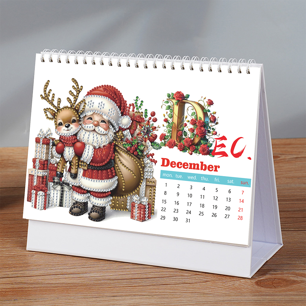 Specialformad diamantkalender för skrivbordet 5d gör-det-själv diamantkonst bordsdekorationer diamantmålning skrivbordsdekorationer