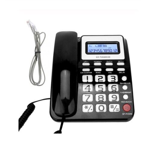 Telephone, caller ID, home office, battery-free white Telephone, caller ID, home office, battery-free white Wired Telephone with: Black
