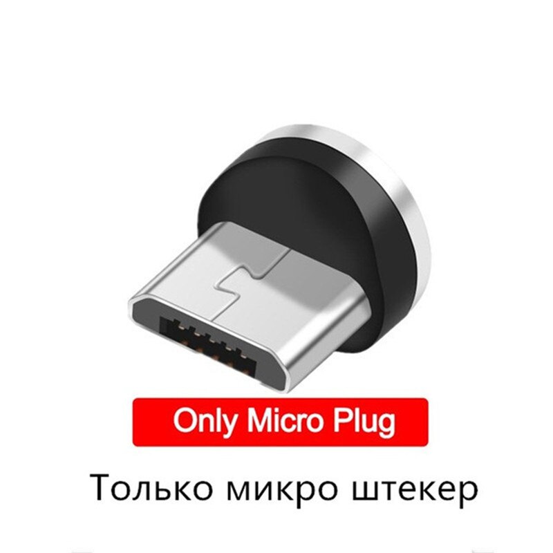 Enchufe magnético redondo Micro USB Cable cargador magnético, adaptador de Cable USB tipo C, 360 giratorio, 8 pines, 1 Uds., 5 uds.
