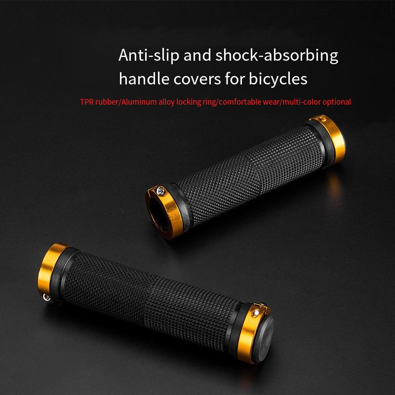 Empuñaduras de goma PE para bicicleta de montaña, puños de aleación con bloqueo Bilateral, mango antideslizante para manillar de ciclismo, accesorios para bicicleta BMX