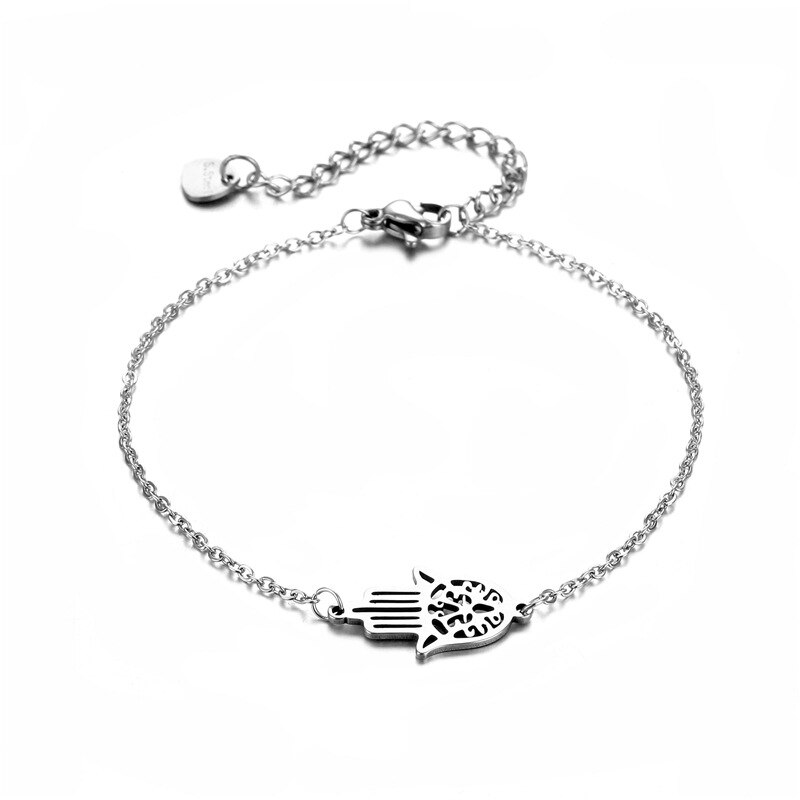 Lucky Turkse Rvs Hand Hamsa Verstelbare Armbanden Vintage Hand Van Fatima Hand Sieraden Zomer Voor Mannen Vrouwen Unisex