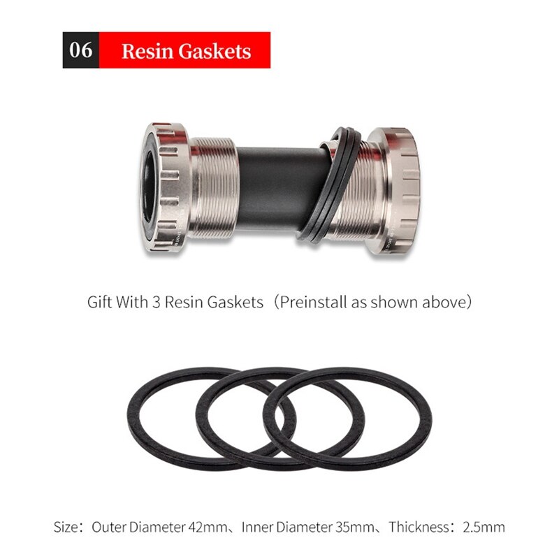 BLOOKE MTB Bearing Bottom Bracket 68Mm 73Mm BC1.37X24T Bottom Bracket Replacement Bike Sealed Thread Axis Kit 24Mm