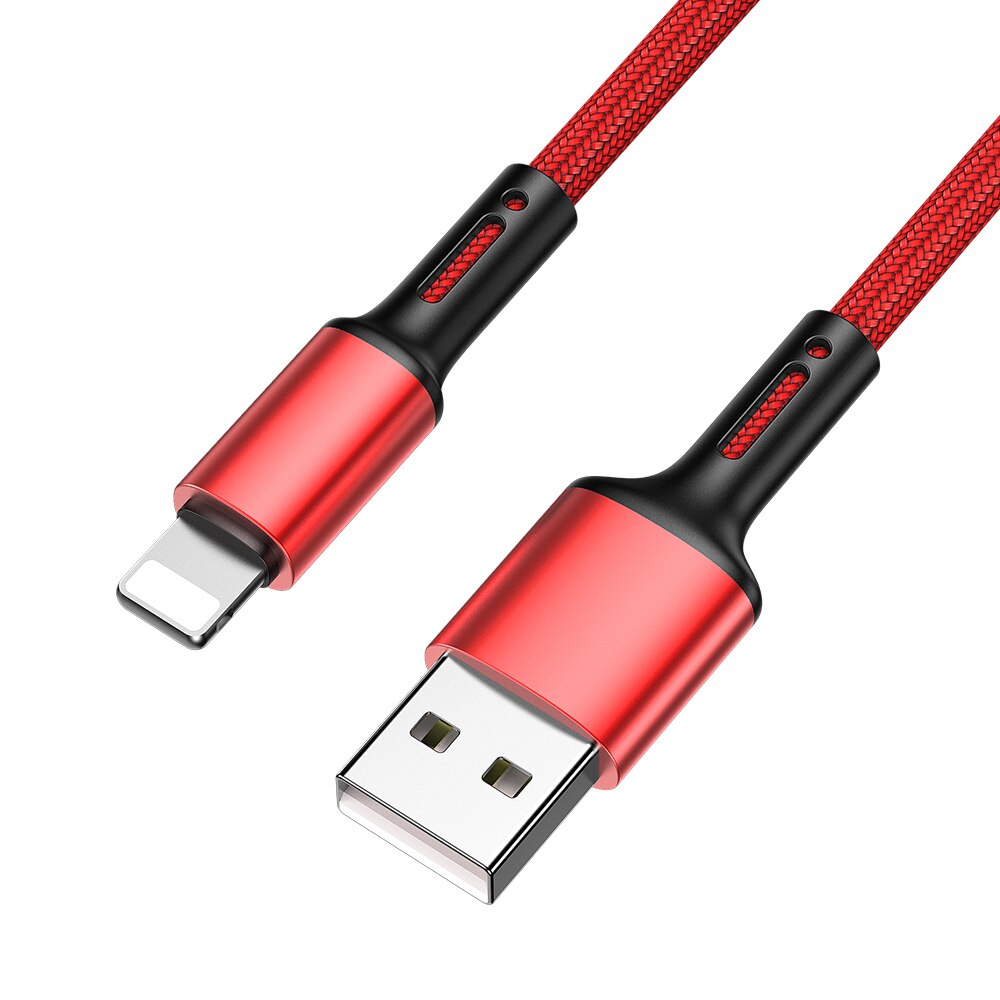 2m 3m USB Cable For iPhone 12 11 Pro Max X XR XS 8 7 6 6s 5 5s iPad Fast Data Charging Charger USB Origin Wire Cord Phone Cables: Red / 1m