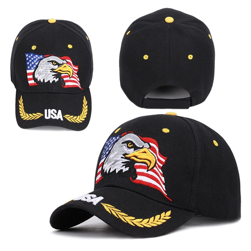 ajustable 1 Uds gorra deportiva para exterior Unisex bandera de EE. UU. Gorra de béisbol patrón de águila Casual sol Golf gorra de camionero perfecto