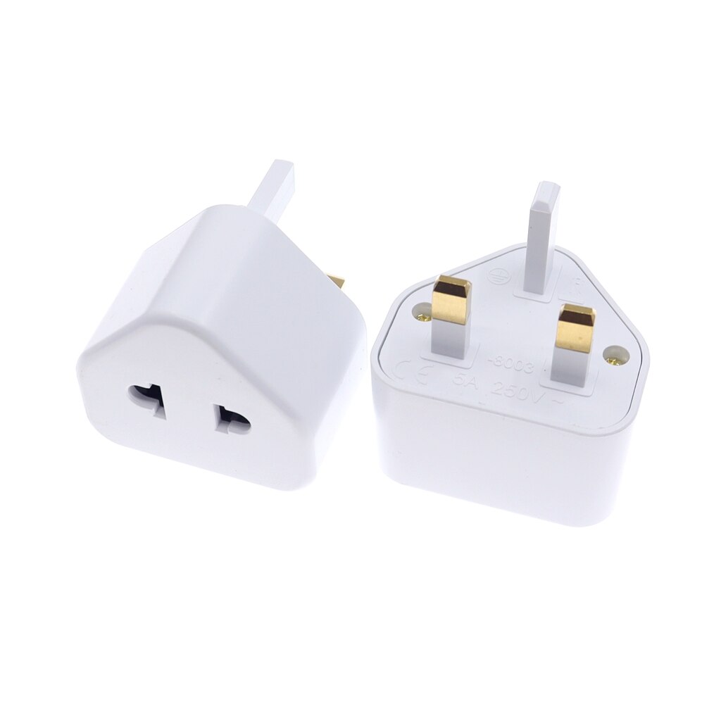 EU US 2 Pin To UK 3 Pin Plug AC Universal Adapter Travel Converter British G Type Standard Input Plug 5A Fuse