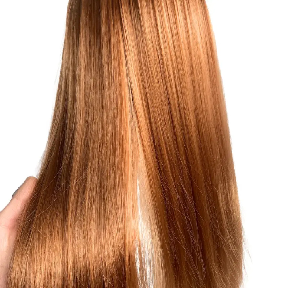 Synthetic Fiber Hairdresser Practice Styling Training Head, Human Model Doll Head, with Free Rubber Band and Hairdressing Tools