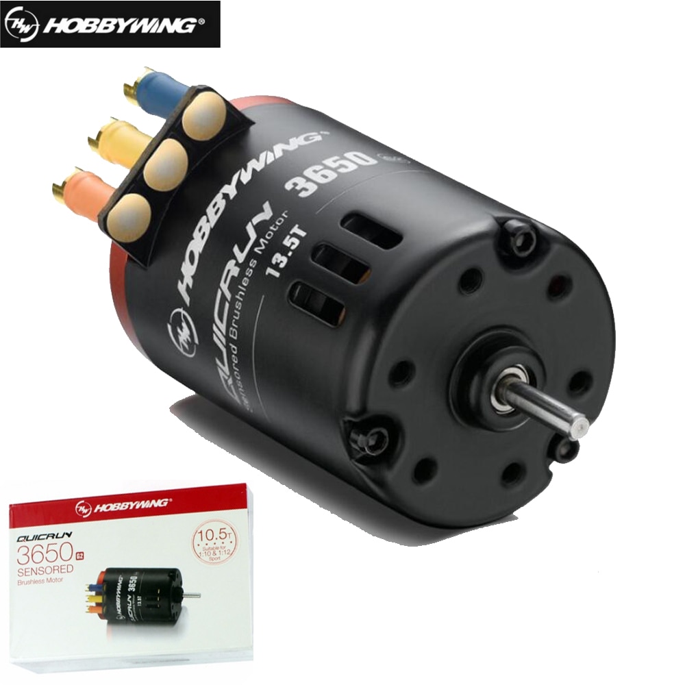 1 kasse hobbywing quicrun 3650  g2 6.5t 8.5t 10.5t 13.5t 17.5t 21.5t 2-3s race børsteløs motor til 1/10 1:12 rc personbiler