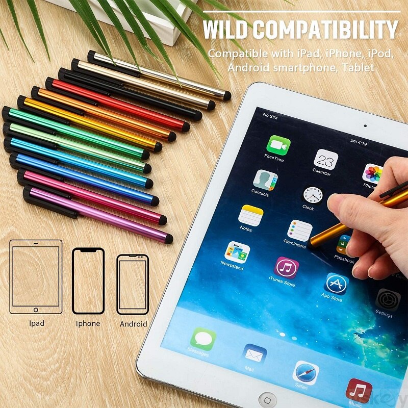 Vskey 10 Stuks Universal Capacitive Touch Stylus Pen Voor Iphone Ipad Tablet Pc Samsung Huawei Xiaomi Lg En Meer Mobiele telefoon