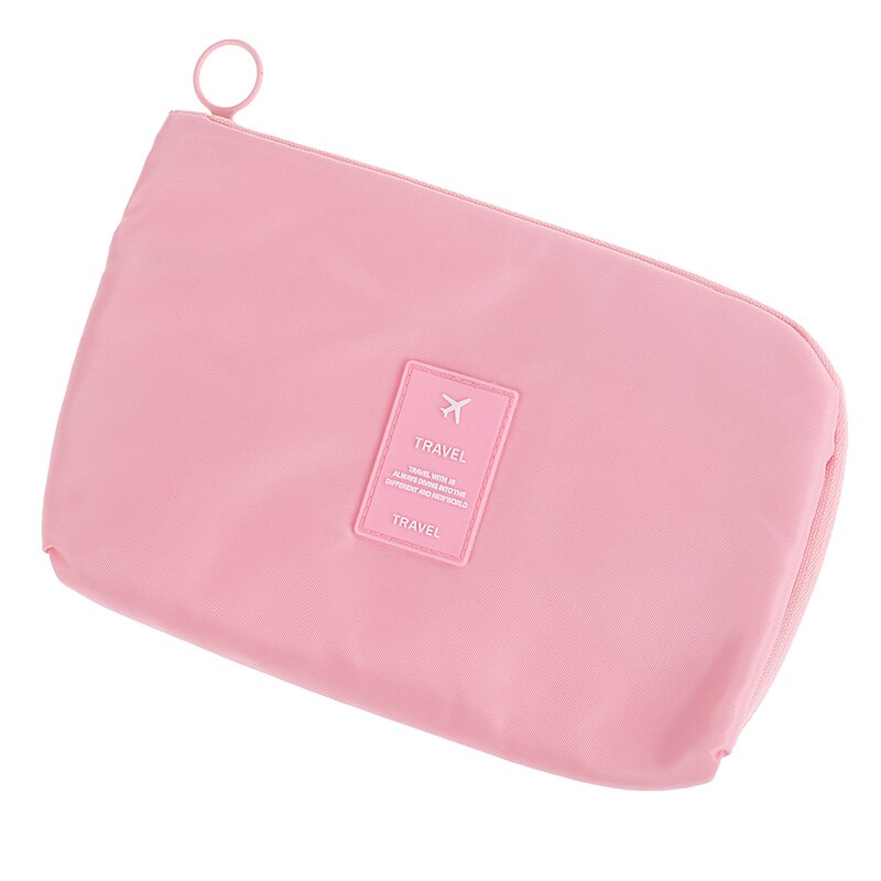 Estojo tipo necessaire para cosméticos, bolsa de viagem à prova d'água para maquiagem com flamingo: Rosa