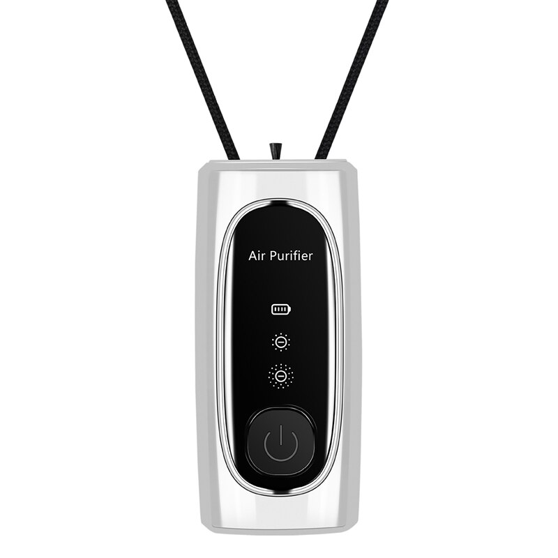 Purificador de aire portátil Personal para coche, Mini Barra de oxígeno portátil con batería de 700MAh, Ion negativo, para colgar en el cuello: white