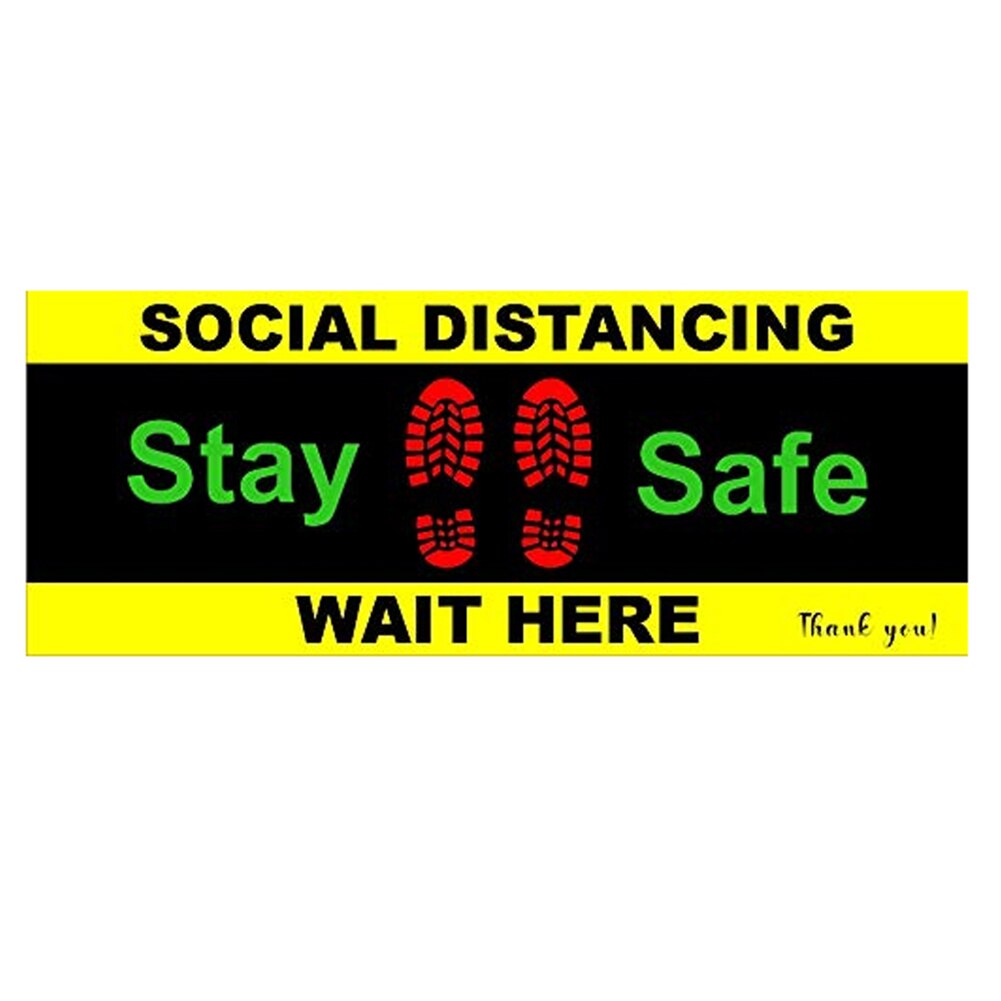 Waterproof Safety Isolation Distance Signs Sticker Social Distancing Floor Decal Foot Distance Anti-Slip Commercial Grade