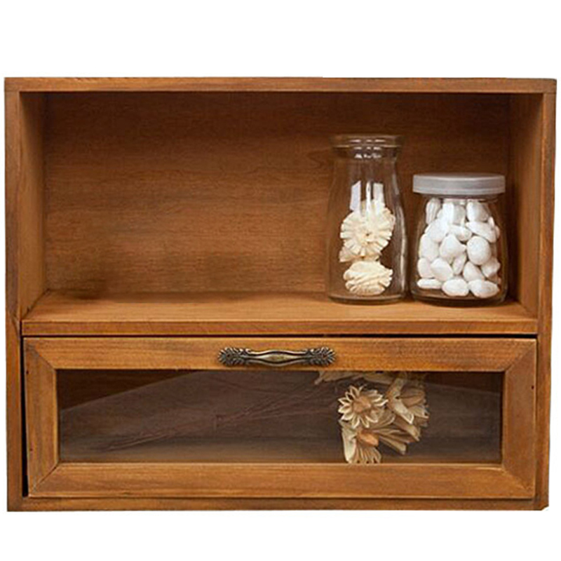Bois armoire boîte organisateur rangement verre tiroir Vintage finition rangement rétro finition boîte de rangement 30x12x24cm