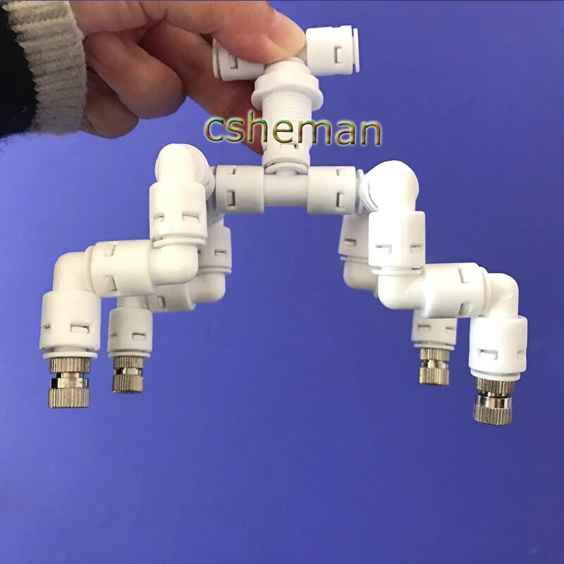 HEMAN 3pcs Reptiles Fogger Mist Sprinkler Rainforest Tank Pet Humidification Cooling System Reptile Pet Terrarium Misting System: 4-head White