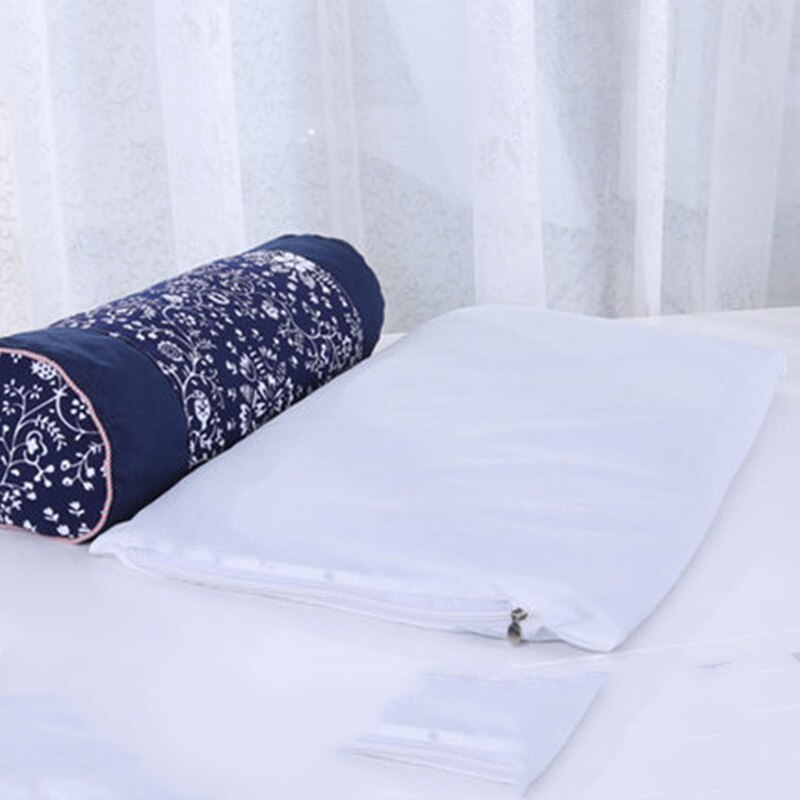 Almohada Cervical de concha de trigo sarraceno, cojín redondo de satén de caramelo para cuello, ortopédico, chaqueta lavable de tracción para fisioterapia de la columna vertebral