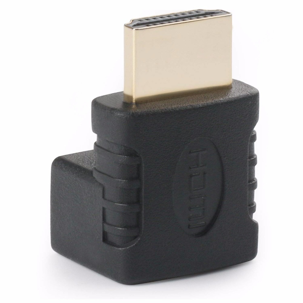 Adaptador de ángulo recto compatible con HDMI, Conector de 90 grados macho a hembra