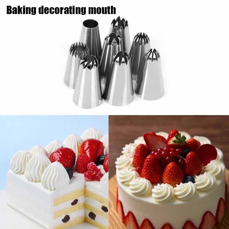 8/26Pcs Reusable Icing Piping Nozzles Set Pastry Bag Cake Decorating Tools Set Stainless Steel Kitchen Gadgets Fondant Decor