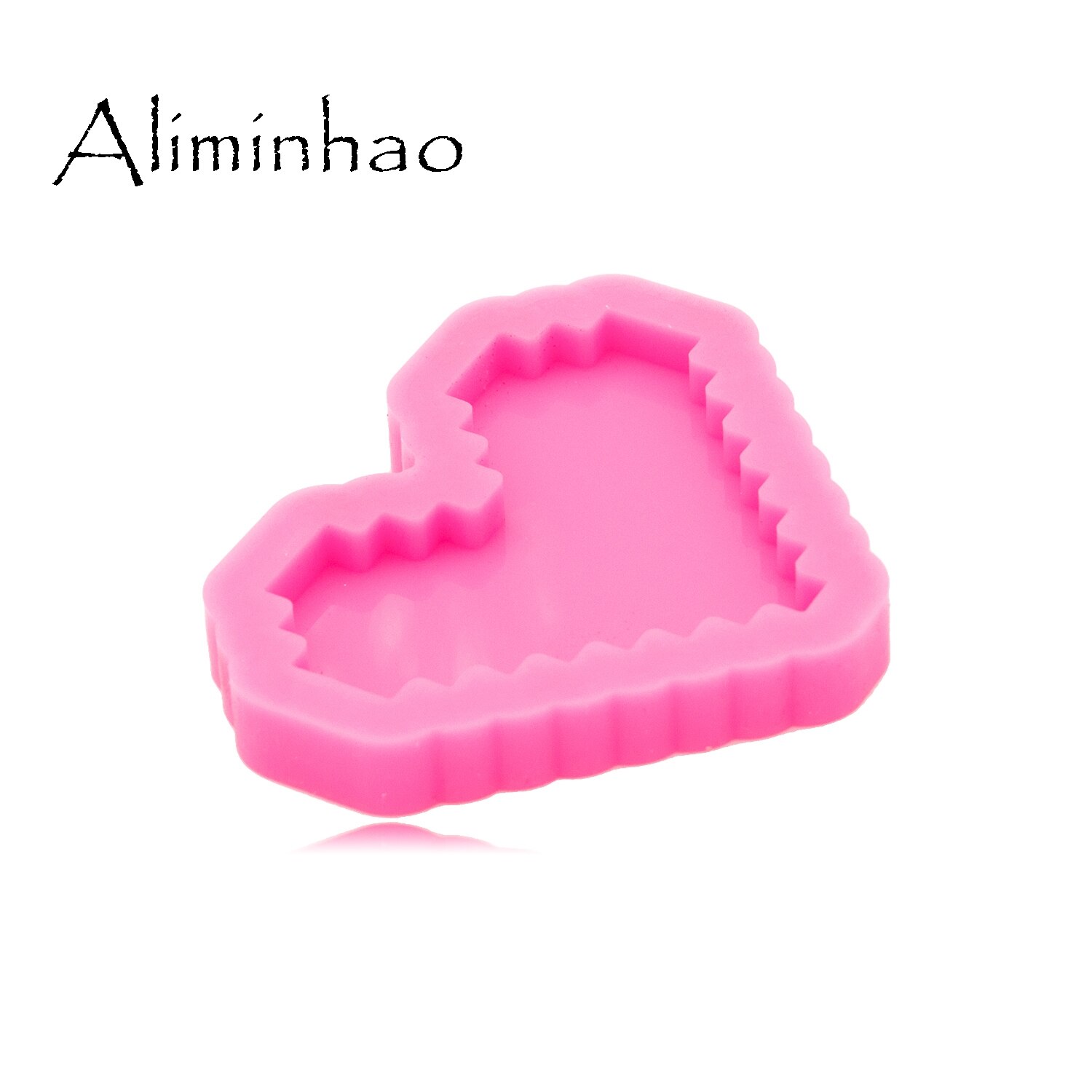 DY0576-Molde de silicona con forma de corazón para fabricación de joyas, molde brillante de 30mm, arcilla polimérica, resina artesanal, epoxi