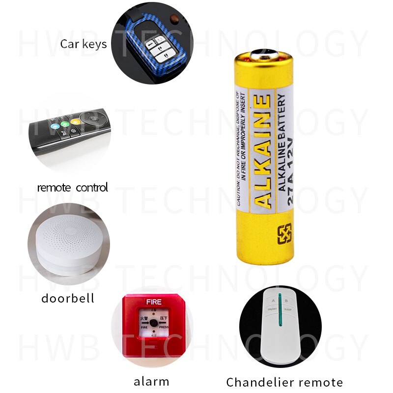50PCS 27A 12V dry alkaline battery 27AE 27MN A27 for doorbell,car alarm,walkman,car remote control etc