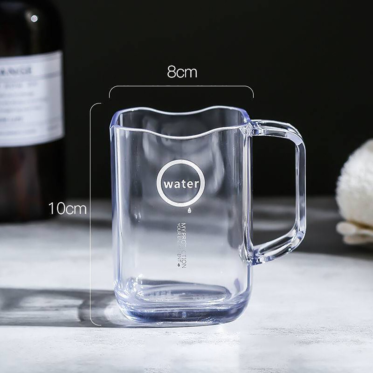 Vaso de baño de plástico nórdico con soporte para cepillo de dientes, herramienta para lavar y beber, para el hogar: Gris claro