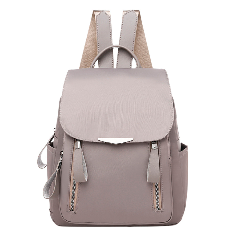 Women Backpack Oxford Simple Zipper Contrast Color Backpack Travel Shoulder School Bags For Teenage Girls Mochila #38: B