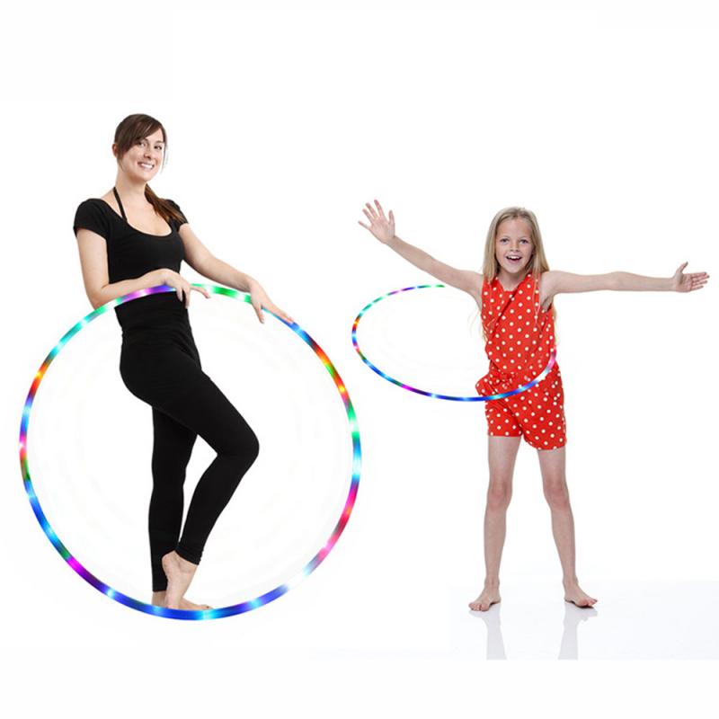 LED Lighting Sport Hoops Color Changing Rechargable Fitness Hoop Loose Weight Hoop Yoga Circle Fitness Training Equipments