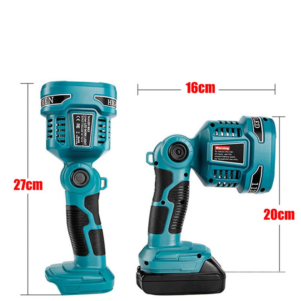 Portable Spotlight 12W Flashlight Torch Hand Lamp LED Lantern 14.4V-20V Warning Light Outdoor Fishing Camping For Makita Battery