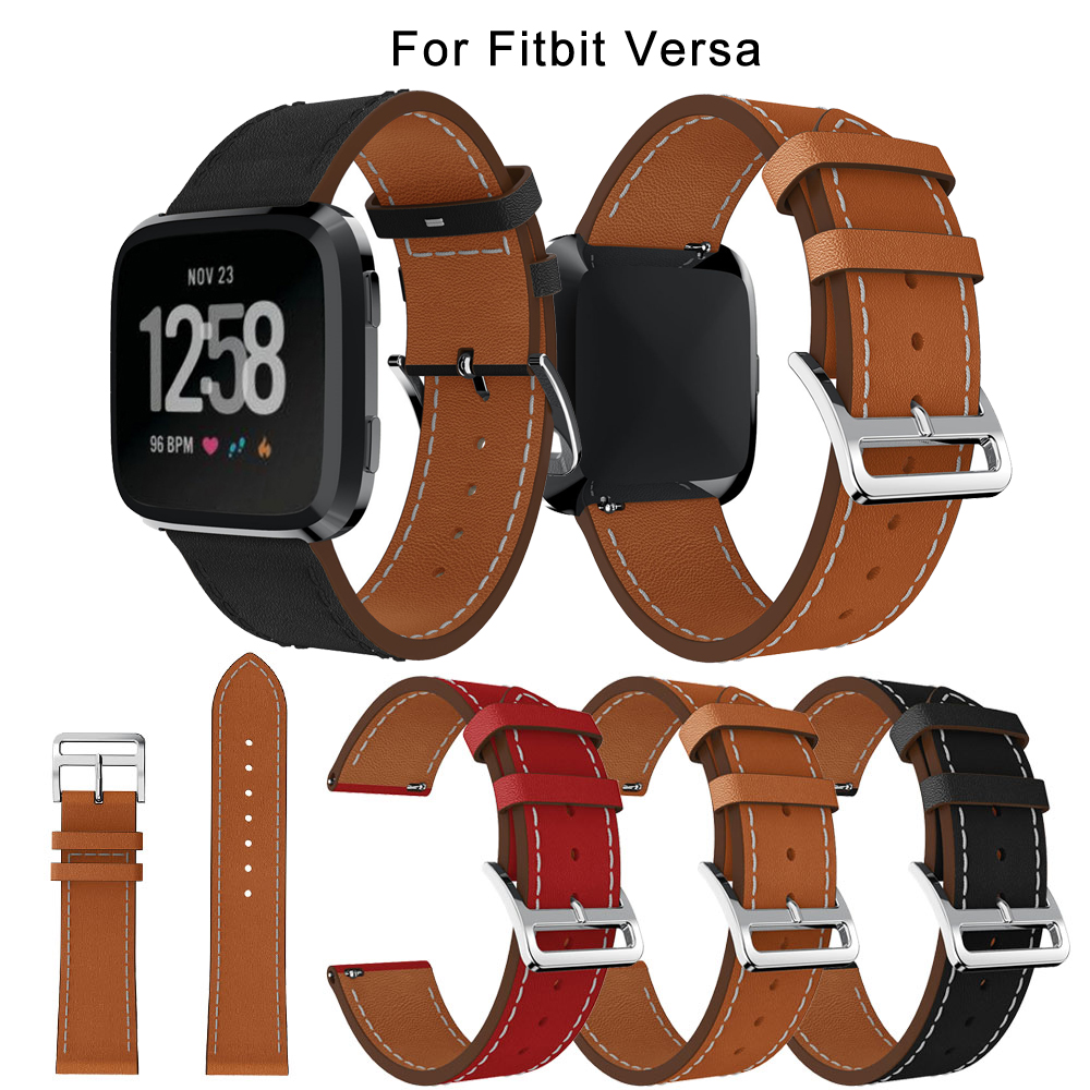 Vervanging Horlogeband Lederen Pols Horlogeband Armband Riem Voor Fitbit Versa Smartwatch Polsband Band
