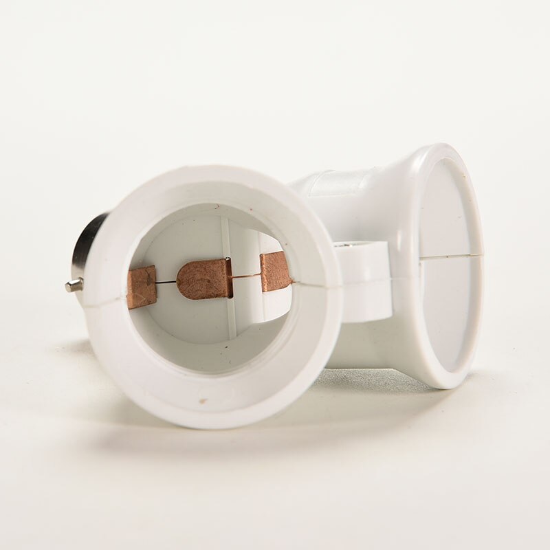 1Pcs B22 To 2x E27 White Bayonet Light Bulb Lamp Adapte Splitter Converter Screw Socket Practical