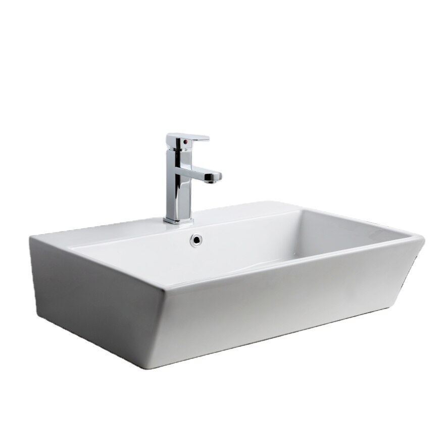 best-selling modern bathroom rectangular wash basin ceramic art basin bathroom sink
