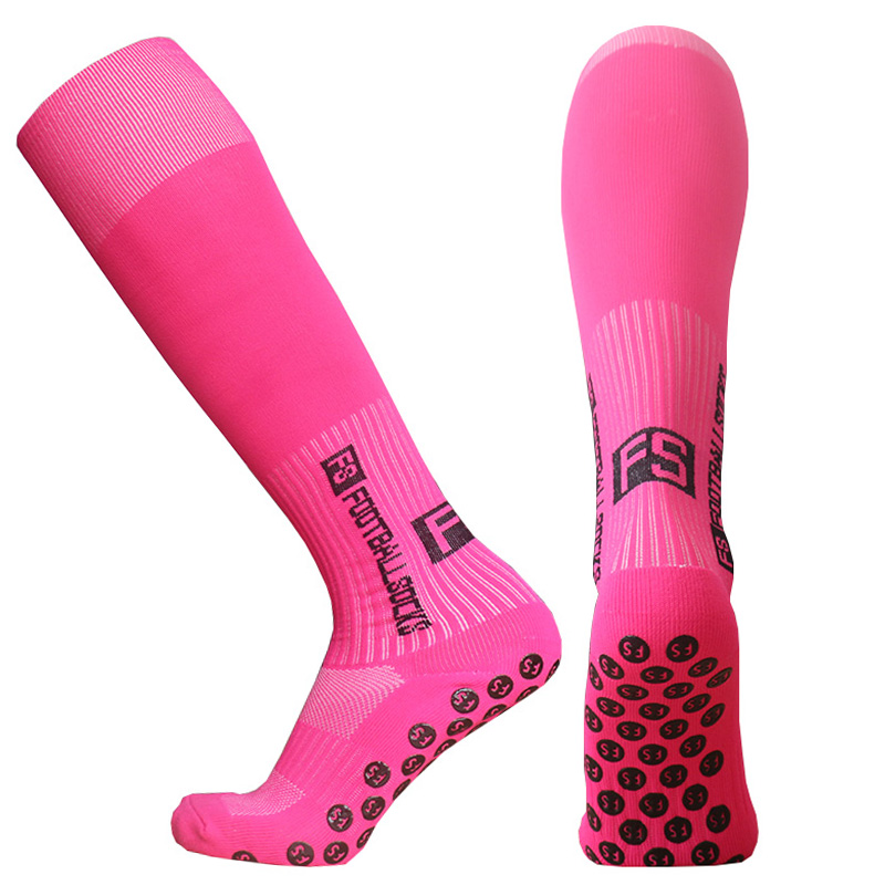 FS Long – chaussettes antidérapantes pour hommes et femmes, avec lettres, pour Baseball, Rugby, Football: Pink