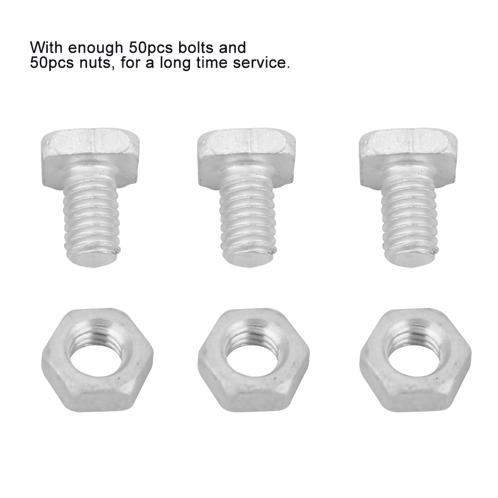 Kas Moeren Bouten Set 50 Stuks Aluminium Noten + 50 Stuks Bouten Tool Accessoire Set Voor Kas