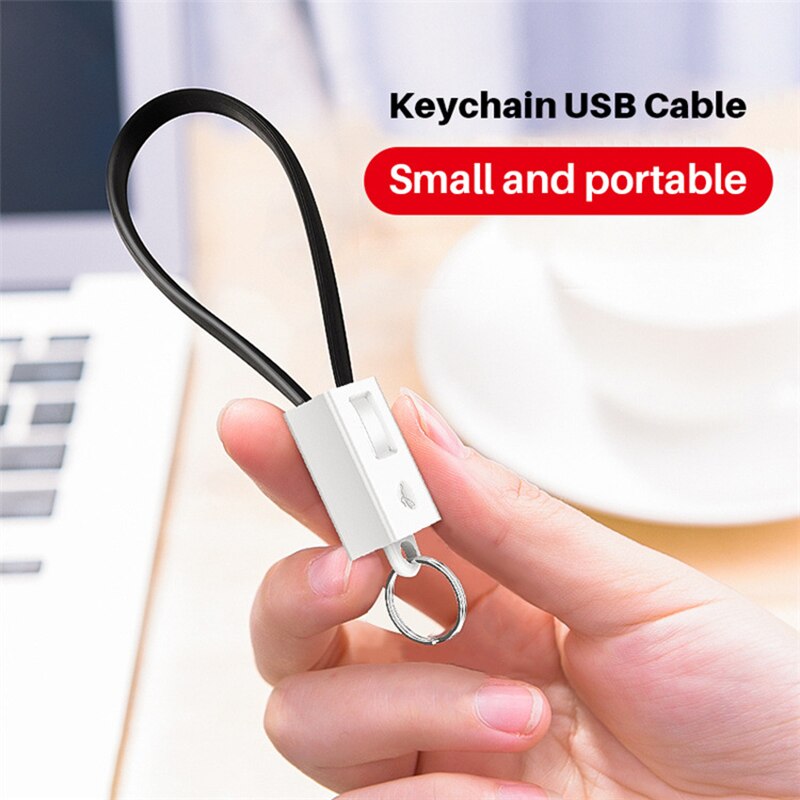 Keychain Micro USB Type C Cable Fast Charger Small Cable For iphone Sumsang Key Chain USBC Short Cabel Mini Cables East to Carry
