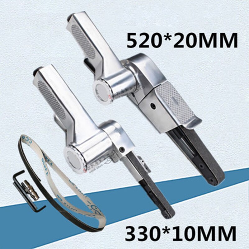 330*10MM/520*20MM Handheld Sand Belt Machine Small Pneumatic Polishing Machine Handheld Sander Sanding Belt Woodworking Tool