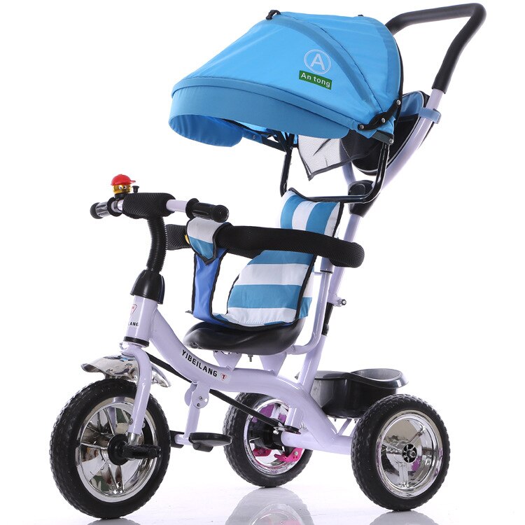 Baby Three Wheel Stroller1-3-5Y Bicycle Kids BikeBaby Stroller Pram Pushchair Folding Baby Buggies Travel umbrella Car: blue