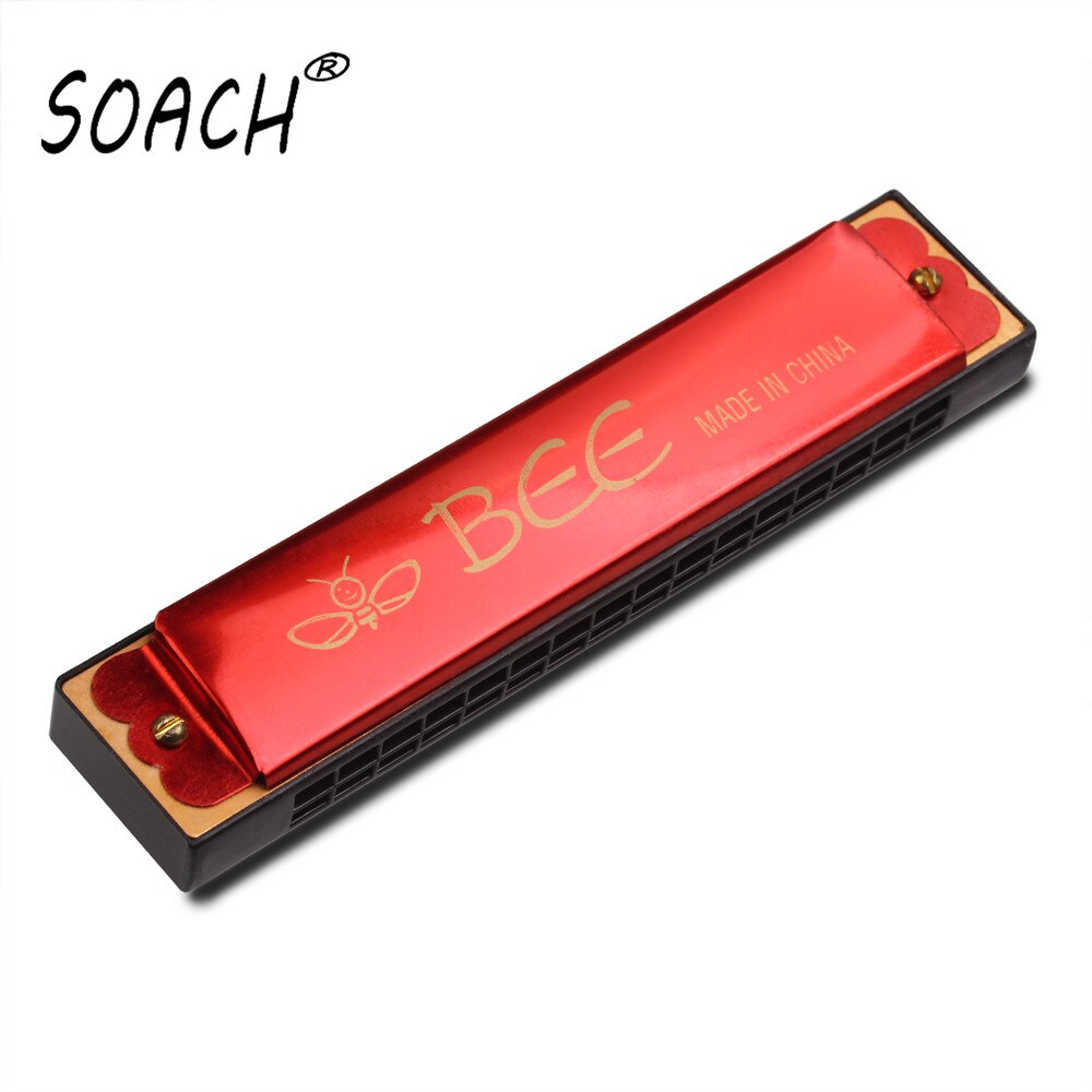 SOACH delicado simple de tono G5 rojo 16 agujero instrumento de armónica armónicas gaita llaveros gaita de boca