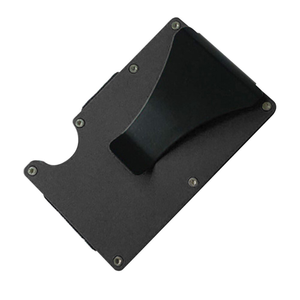 Boîtier métallique En Aluminium Porte-Carte porte-Cartes D'affaires Ultra-mince Portefeuille pratique Protecteur: Black