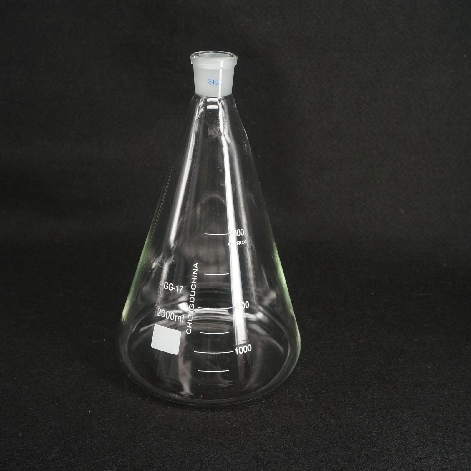 2000 Ml Quickfit 24/29 Joint Lab Erlenmeyer Erlenmeyer Boro Glas Afgestudeerd