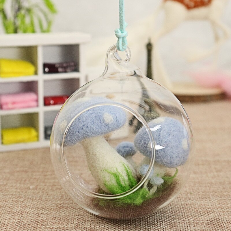 DIY Wool Felting Kit of Mushroom Plant With with Needle Handmade Craft Needlework Sewing Accessories Felt Poked Kit for Adults