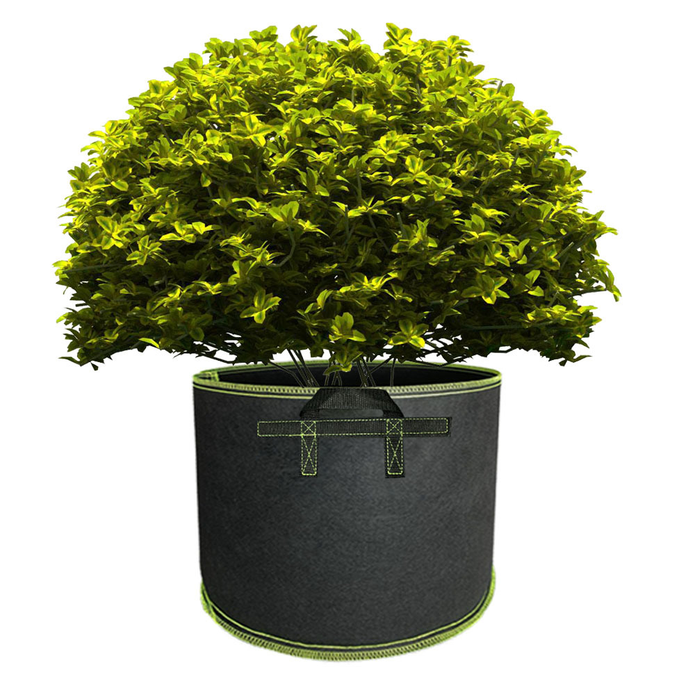 Bolsas de cultivo de plantas no tejidas de 1 a 15 galones, bolsas de cultivo de siembra de vegetales con mango, maceta de tela, suministros de jardín