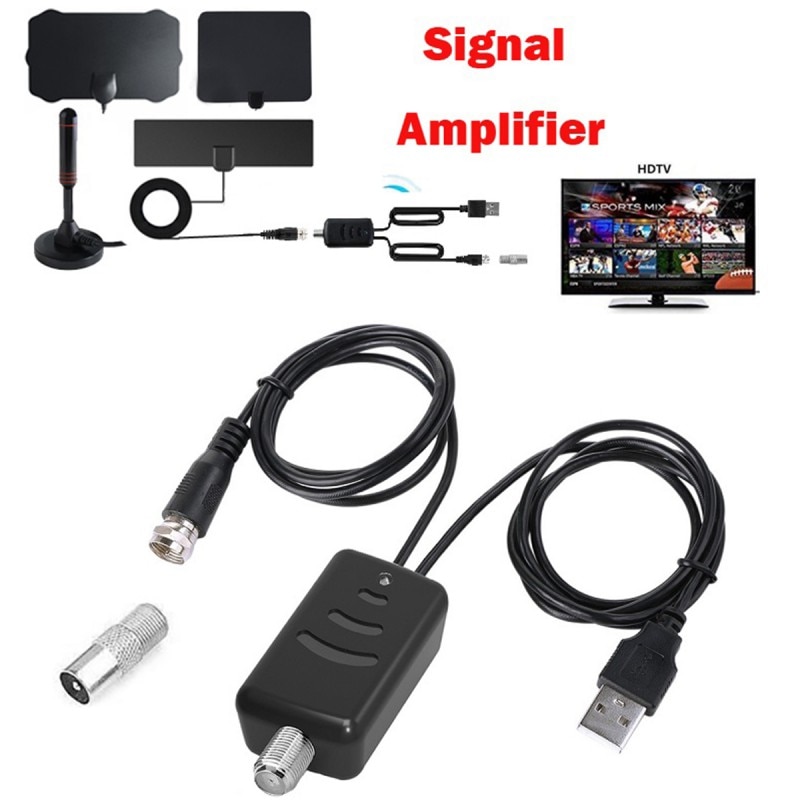 High Gain Laag Geluidsniveau HDTV Antenne Versterker Signaal Booster Voor TV HDTV Antenne Met USB Voeding