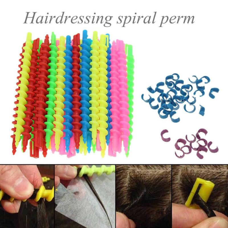 18/35 stk hår perm stænger plast lang spiral hår perm stang frisør styling curler ruller salon værktøj