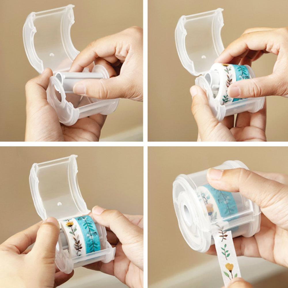 Simple Washi Tape Dispenser Office Supplies Transparent Tape Holder Diytape Peripheral Tool Kawaii Japanese Stationery