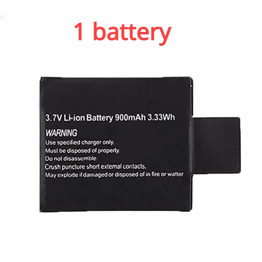 Batería de iones de litio recargable de 3,7 V y 900mAh para SJ4000 SJ5000 SJ6000 WIFi SJCAM cámara de acción deportiva DV SJ batería dedicada: Blanco