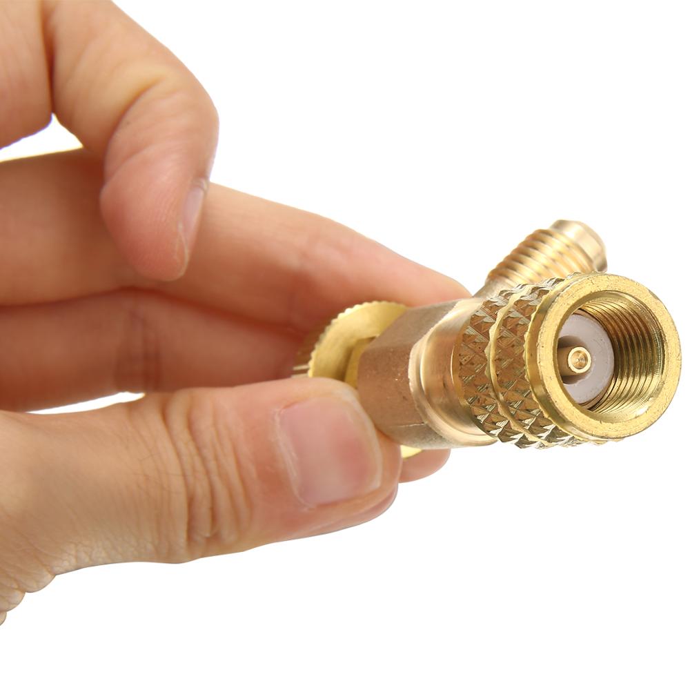 Mayitr R410A airconditioning Koelmiddel Valve Adapter 1/4 "SAE Male naar 5/16" SAE Vrouwelijke Opladen Slang Flow Control kleppen