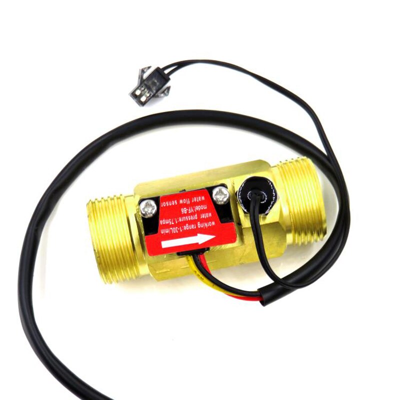 G3/4 flow sensor water flow sensor switch For flow meter water sensor copper shell Hall turbine flow meter With temperature