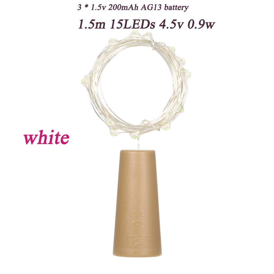 4,5 V 1,2 W 2M 20 Schnur Licht Kupfer Draht Gebühr Stopper Atmosphäbetreffend Lampe für Weihnachten Baum DIY Heimat dekoration: Typ 1 Weiß