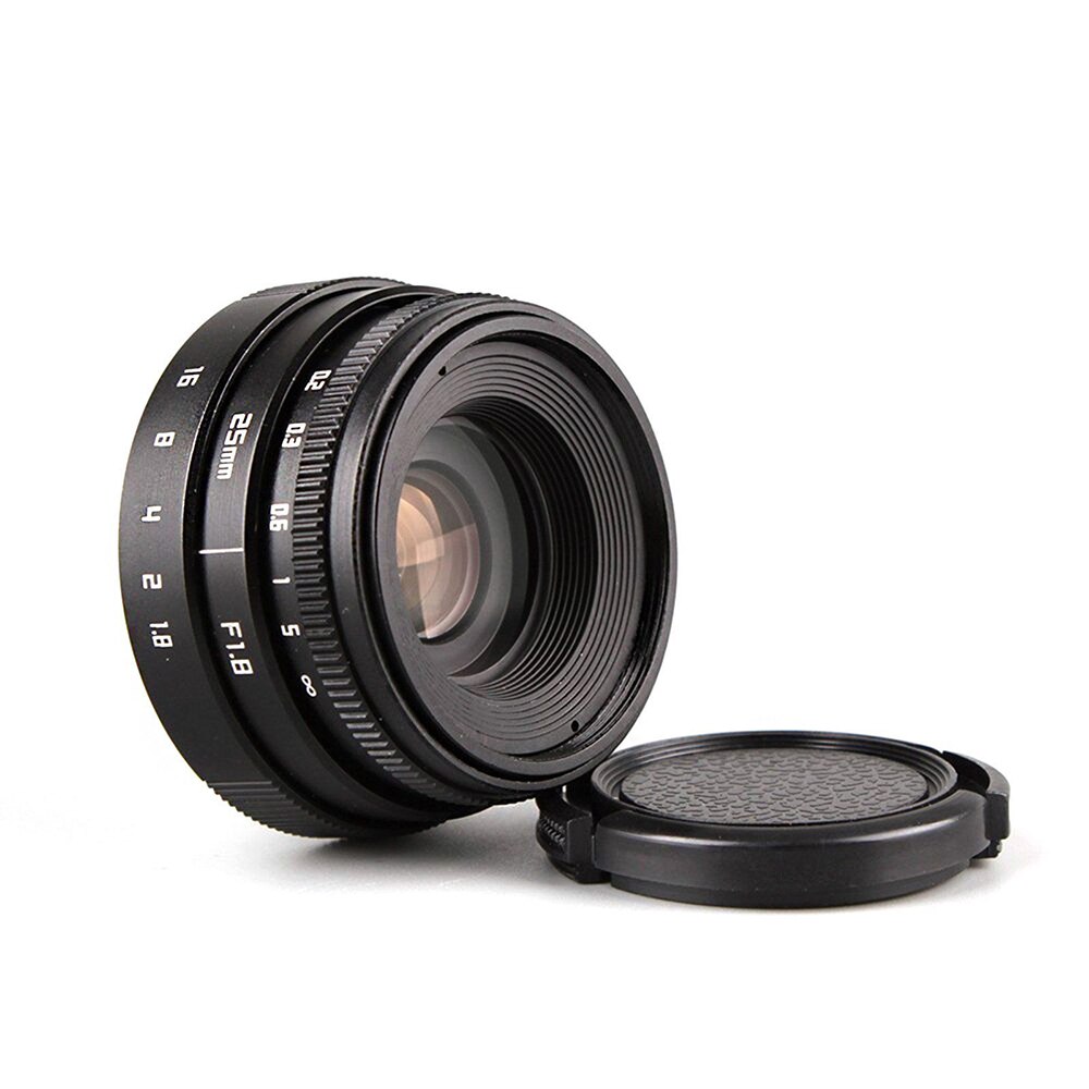 25mm F1.8 APS-C Télévision TV Objectif CCTV Objectif à monture C + Lens hood pour Nikon 1 mirrorless Caméra AW1 S2 J4 J3 J2 J1 V3 V2 V1 C-NI