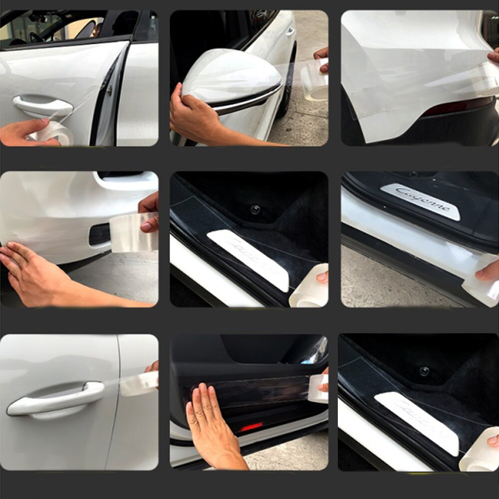 Auto bumper sticker krasbestendige dorpel volledige auto carrosserie vinyl auto deur stickers multifunctionele beschermstrip auto stickers