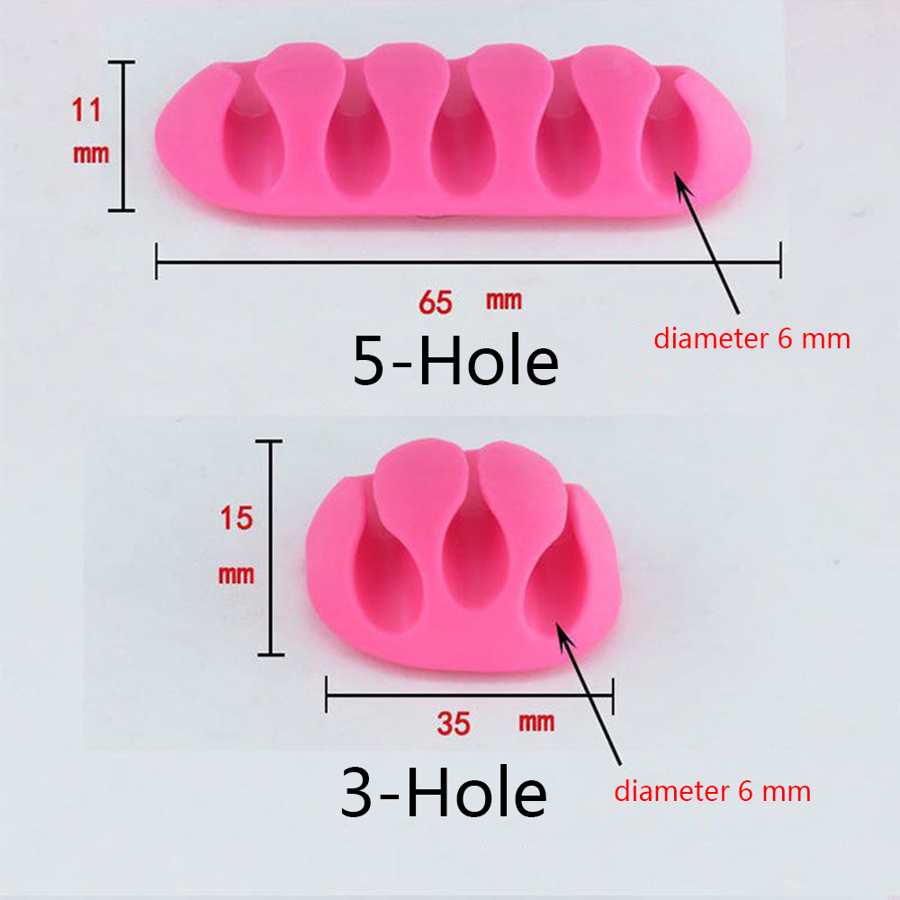 5 Hole Silicon Telefoon Kabels Organizer Computer Cord Opslag Desktop Opladen Draad Aux Kabel Usb Lijn Organisatoren Management Clips