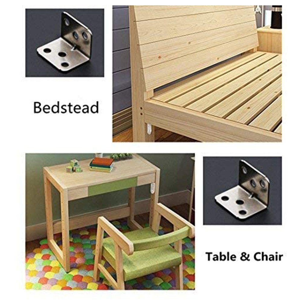 20 pièces en acier inoxydable Angle coin Angle droit Support en métal meubles raccords 90 degrés cadre panneau Support